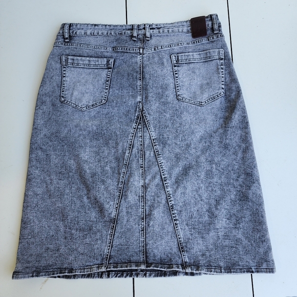 Inherit Clarie Skirt Womens 15/16 Denim Modest Pencil Midi Stretch Gray Black - Picture 9 of 11